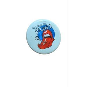 1981 Rolling Stones UK Tour Pin‎ Badge Button Pierced Tongue England Vintage